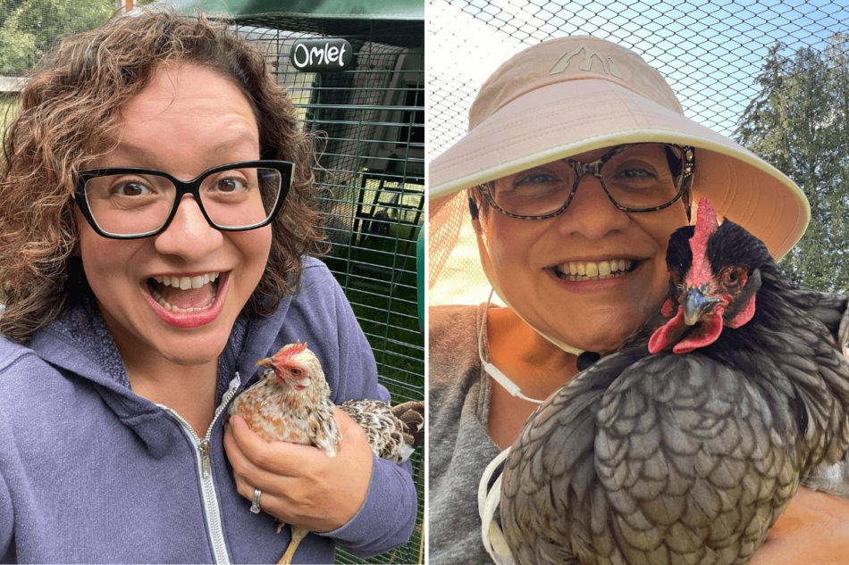 Dalia from Chickenlandia with her chickens